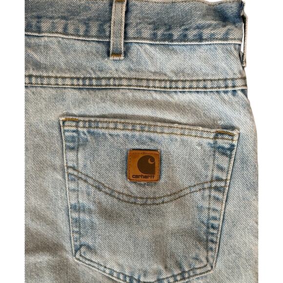 Carhartt Jeans Mens 40x32 Lightwash Distressed Workwear Dungarees Tradiontal Fit - Picture 8 of 9